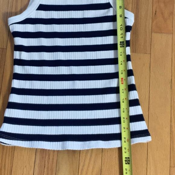 MOTHER The Chin Ups Striped Cotton Stretch Tank Top Medium - Picture 7 of 8